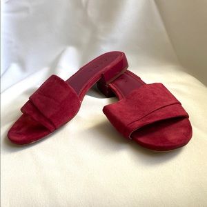 Zara Suede Plum Sandals